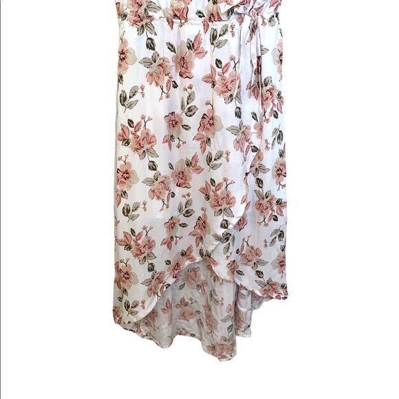 DEX Girls Floral Wrap Style High Low Midi Dress - Picture 5 of 10